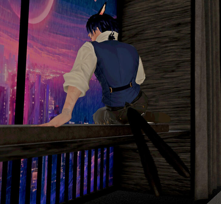 by QQ. She used to enter the house through a window on the top floor. He learned to leave it unlocked and not ask too many questions. He's still in the habit of waiting by the windows at night.