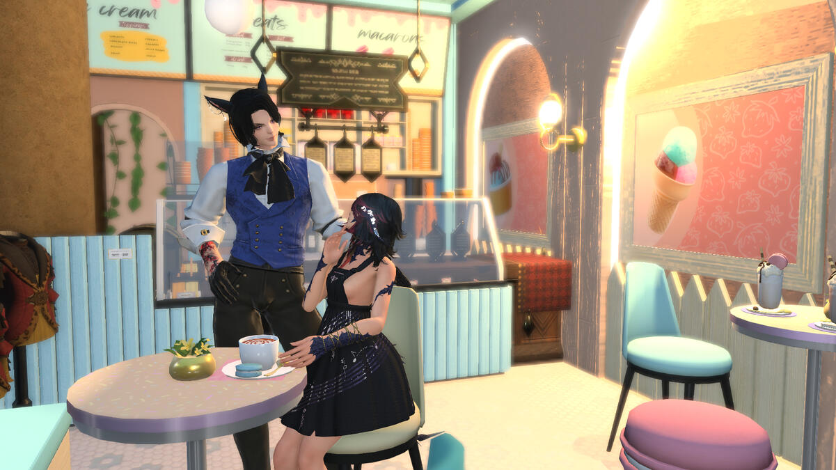 by Qusi. Sweets with Qusi at a little-known, largely imaginary ice cream shop in Ul'dah.
